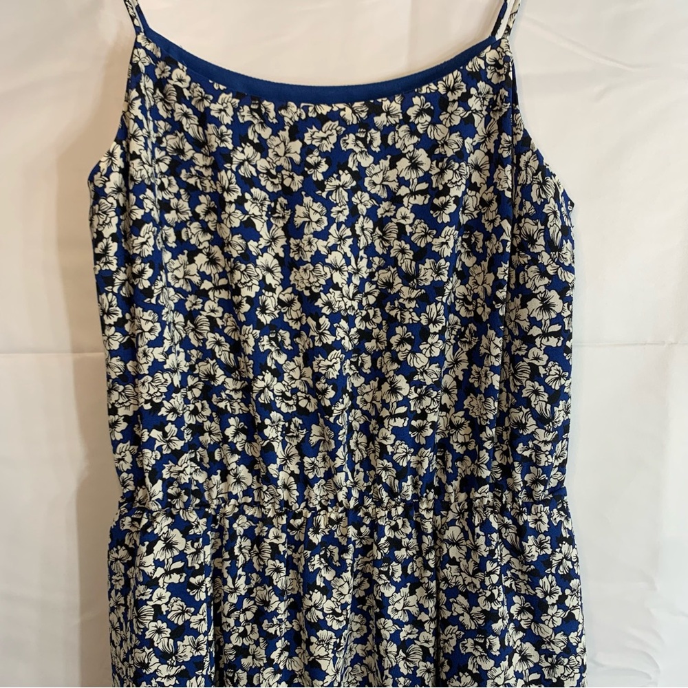 J. Crew Navy Floral Spaghetti Strap Swing Dress, size 0 - Picture 4 of 13